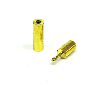 Zylinder-Steckverschluss für 2mm gold